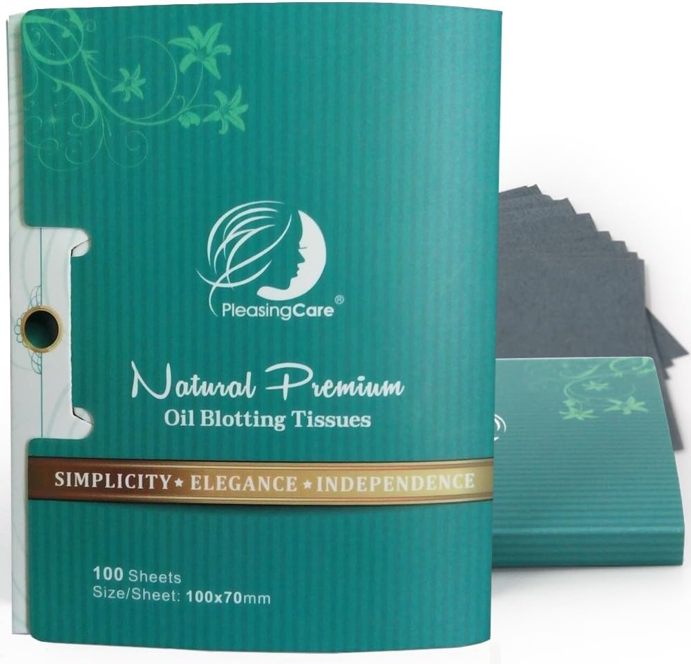 Large Face Oil Blotting Sheets – 2pk/200 Makeup Friendly – High Absorbency | Natural Matte Papers with Bamboo Charcoal – Easy Dispensing Smart Design – Perfect for Daily Skin Care & Great On-the-Go