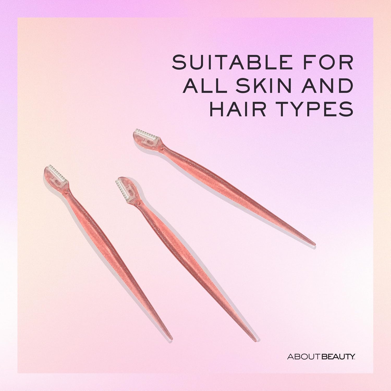 About Face Facial Razor & Eyebrow Shaper (3 Ct) - Removes Peach Fuzz on Cheeks, Chin, or Forehead & Delicately Shapes Eyebrows