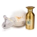 Annabelle Body and Linen Powder Gift Set with Large Puff 7x7 Inches and Crystal Dish