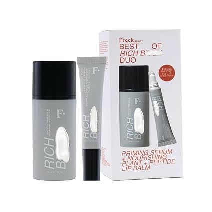 7129L9rWpUL._SX425_ Freck Beauty RICH Babe Duo Protect + Prime Serum and Lip Balm Set | Hydrating Face Primer Glow Barrier Makeup Base Plumping Lip Treatment Smooth Nourished Lips - Image 1