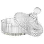 Shelley Kyle Large Lidded Crystal Puff Dish (Puff not Included)